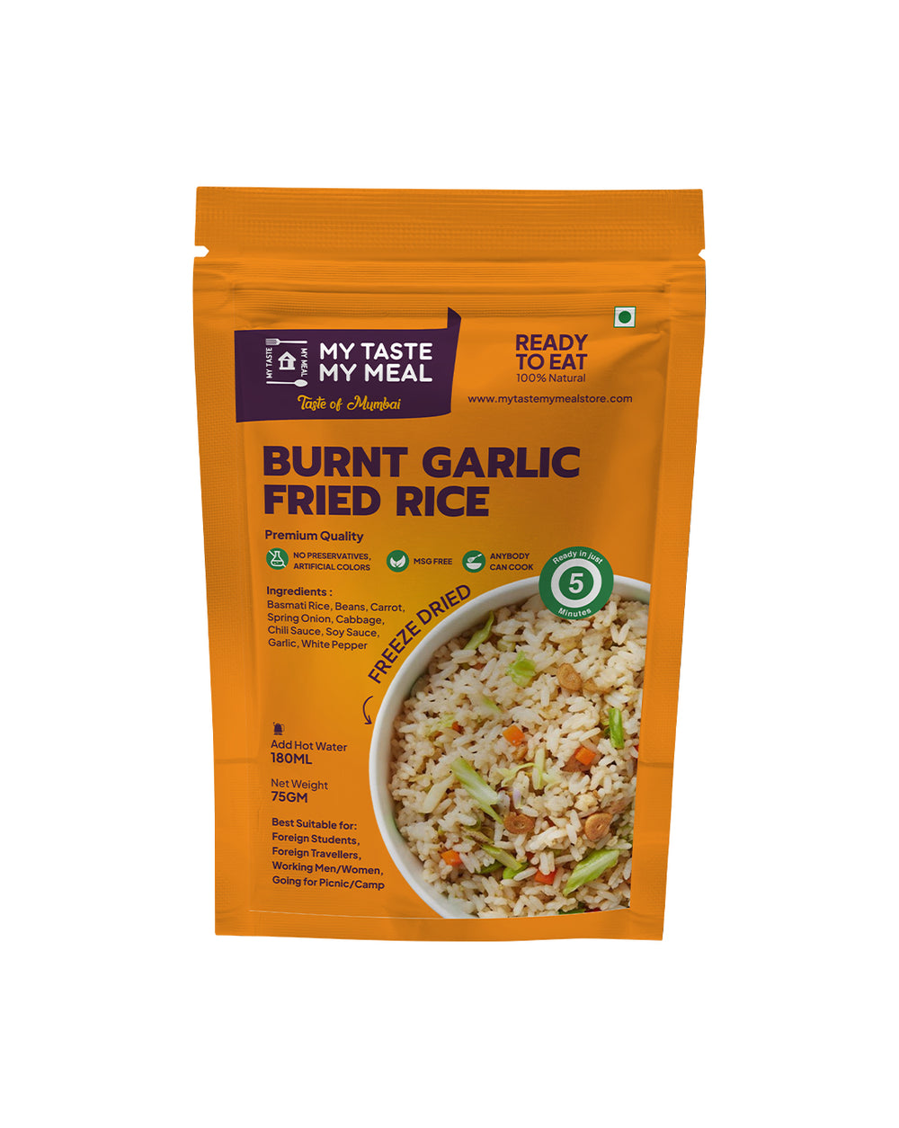 Burnt Garlic Fried Rice Online | Ready to Eat Rice Meal | My Taste My Meal